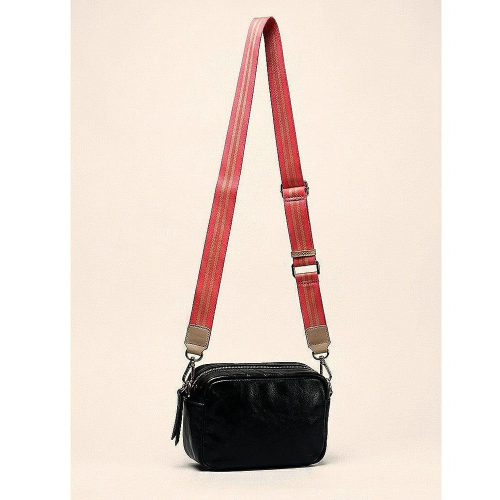 Skater Girl Black & White Checkered Crossbody Bag Rare Hot Pink Guitar Strap - Picture 3 of 14